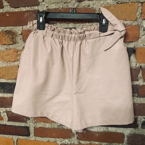 Greylin Faux Leather Tie Waist Shorts - Picture 4 of 5